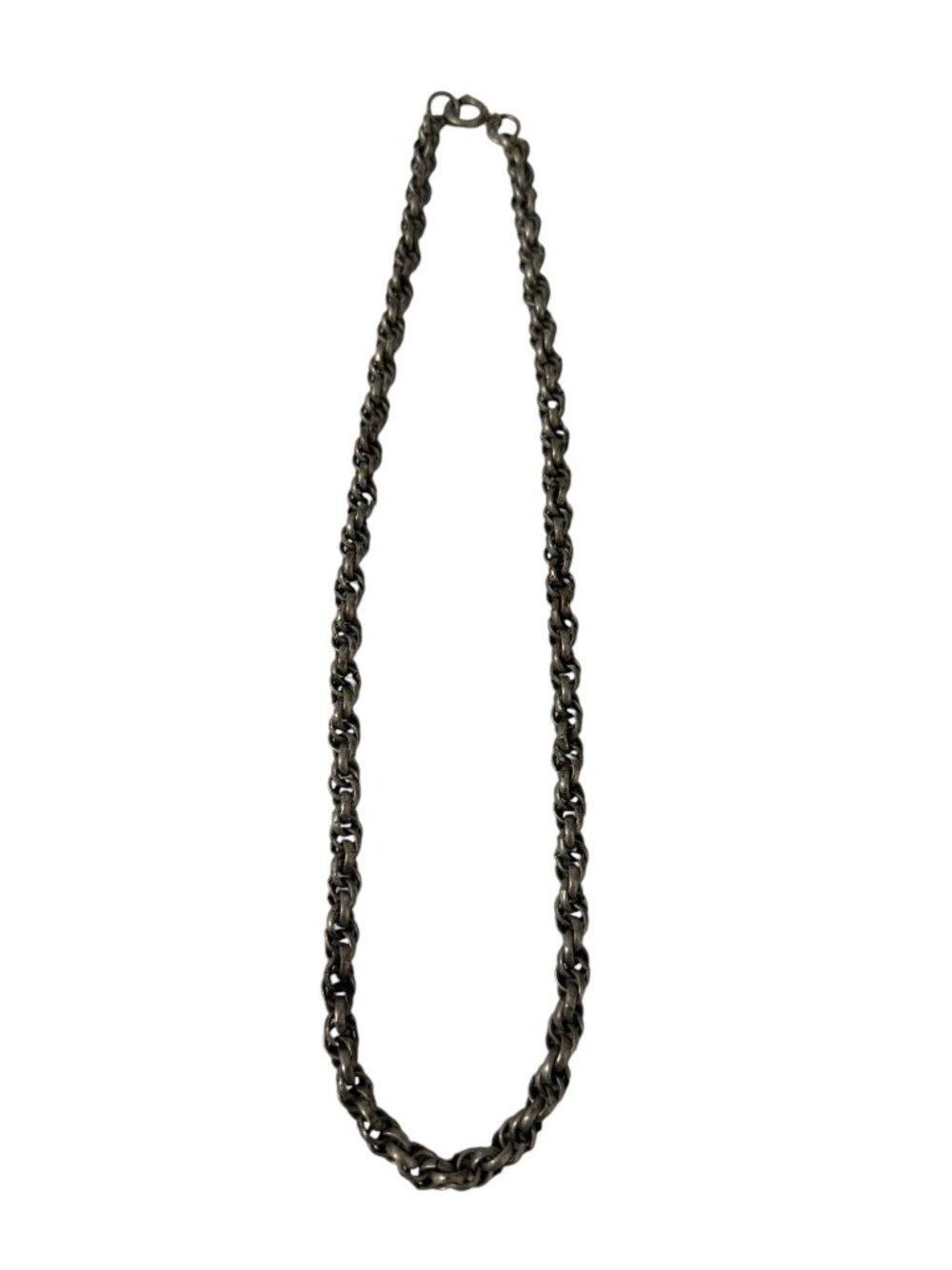 Vintage Germany Silver Tone Double Rolo Chain Necklace 19 Inch